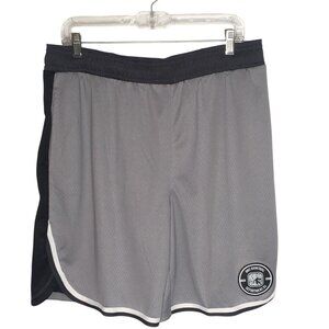 AND1 Basketball Shorts Mens Large Gray Black 10 Inseam Mesh Athletic Drawstring